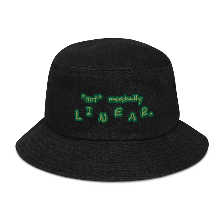 *not* mentally linear (moss) denim bucket hat product image (1)
