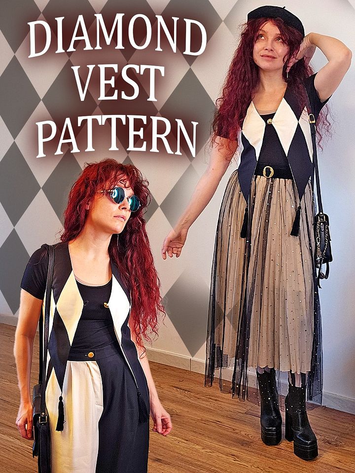 Diamond Vest Sewing pattern product image (1)
