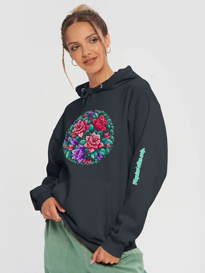 Tropical Vibes Only Premium Hoodie | AI Design bougainvillea flower mandala motif product image (1)