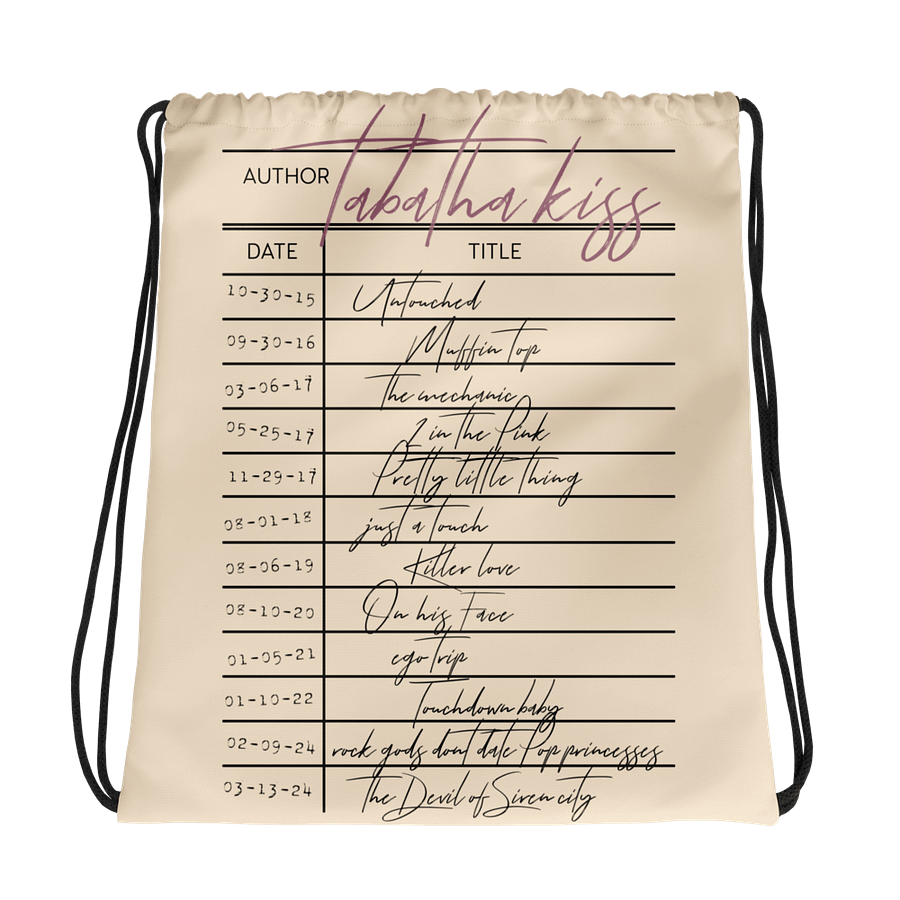 Tabatha Kiss Library Card Drawstring Bag product image (1)
