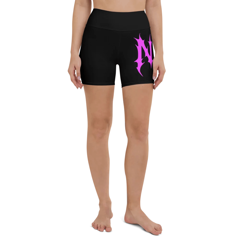 Women's NRG Yoga Shorts (Black/Neon Pink) product image (2)
