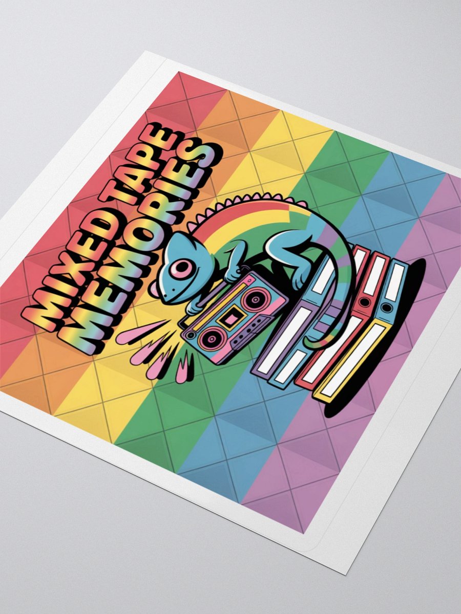 Mixed Tape Memories Sticker - Retro Boombox Chameleon Design product image (7)