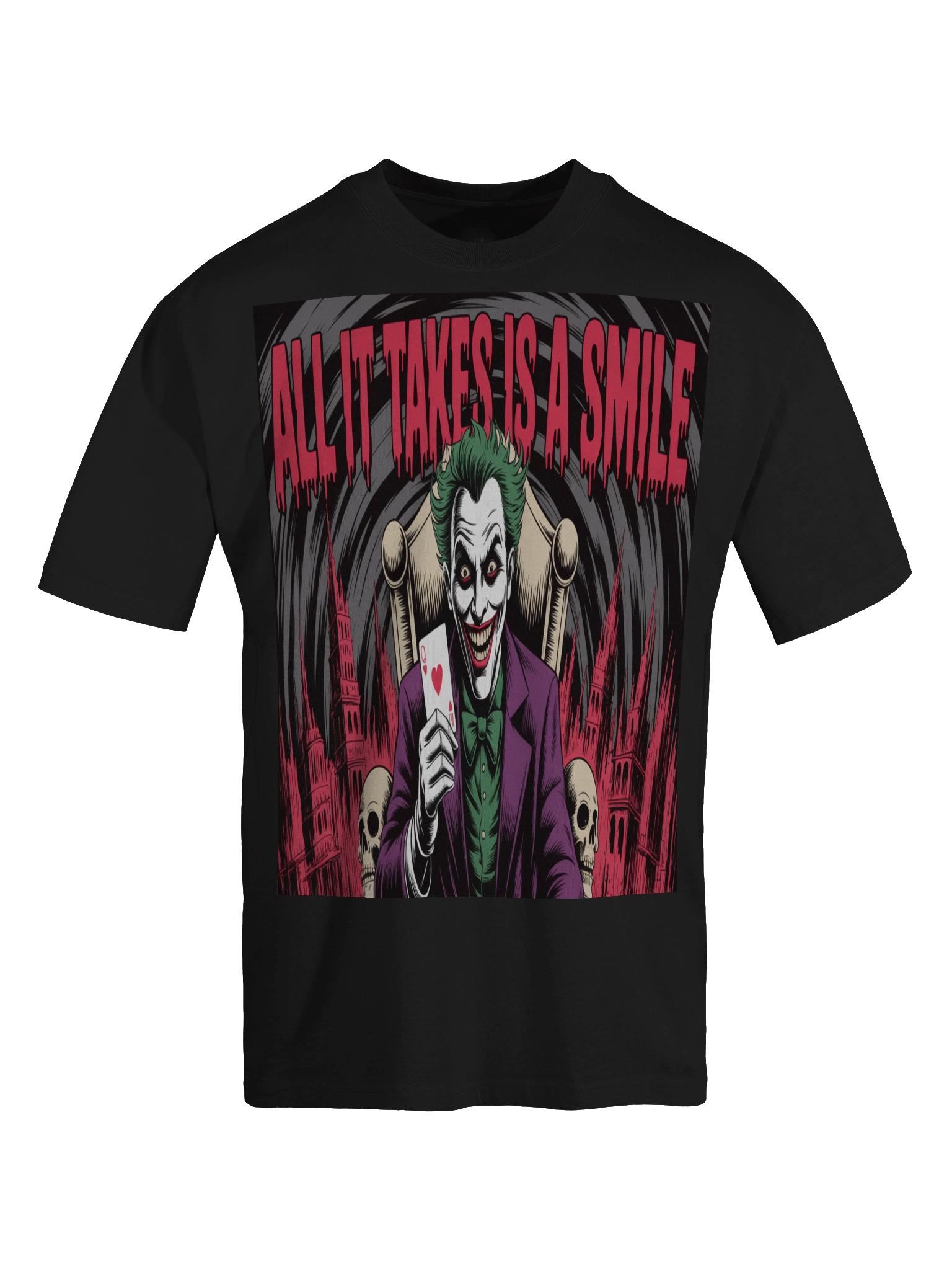 Joker 'All It Takes Is A Smile' Oversized Faded T-Shirt product image (1)