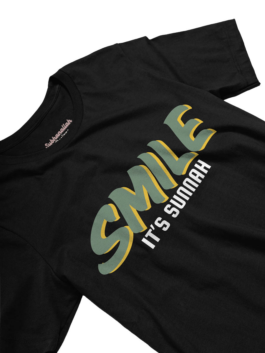 Dark "Smile It's Sunnah" T-Shirt in Muted Olive product image (9)