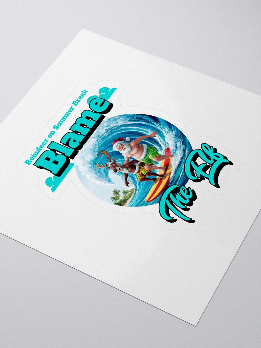 Surfing Santa and Reindeer Kiss Cut Stickers product image (4)