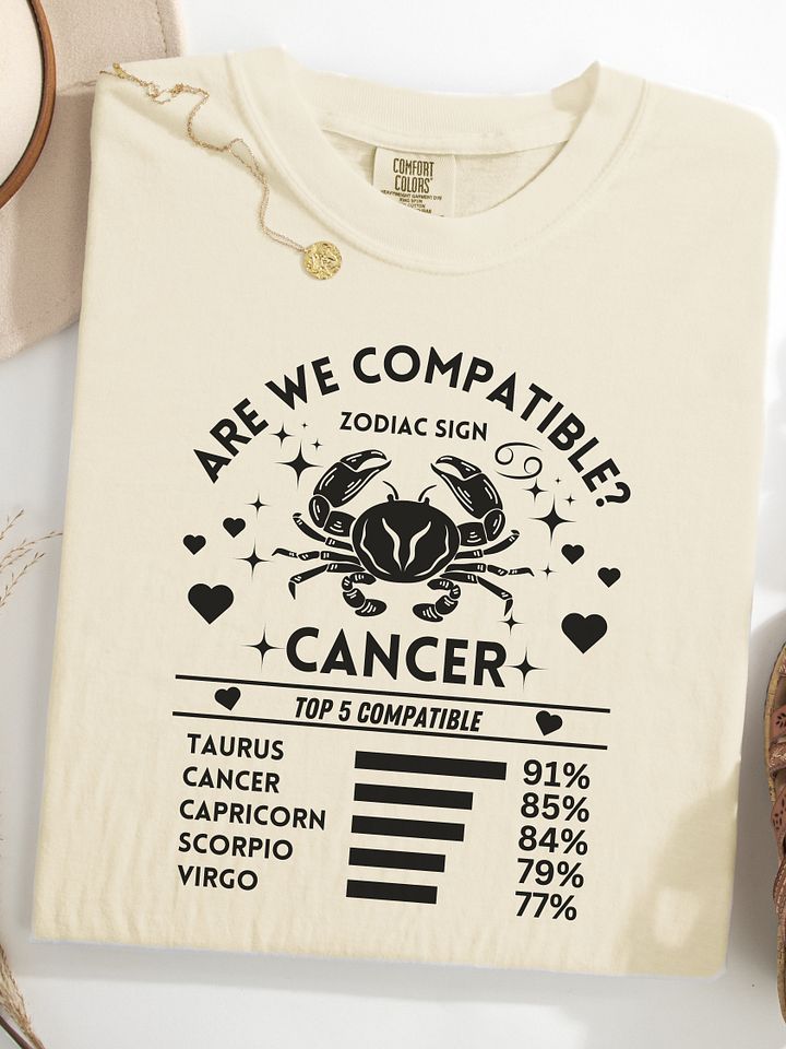 Cancer Zodiac Sign Romantic Compatibility T-Shirt - Light Comfort Colors 1717 product image (58)