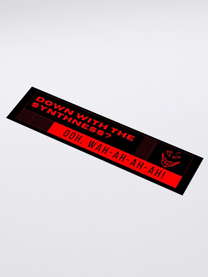 Down with the Synthness bumper sticker. product image (1)