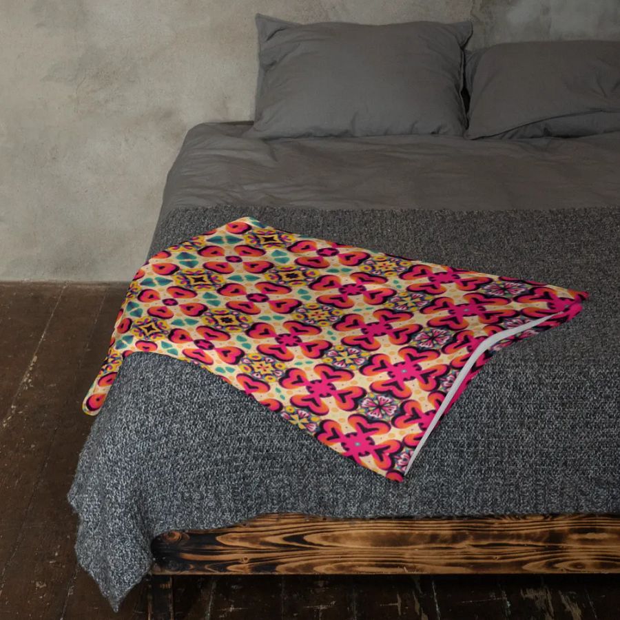Romantic Intertwined Hearts & Flowers Throw Blanket product image (10)