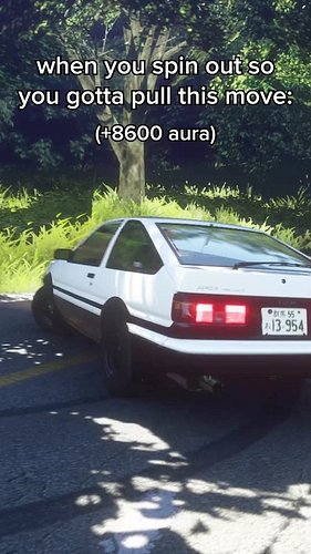 If ykykyk

~ @tougenotenshi

🏎 Vehicle: Toyota AE86
⛰ Touge: Mt. Akina

❤ 𝙬𝙝𝙖𝙩 𝙮𝙤𝙪 👀? 𝙎𝙝𝙖𝙧𝙚 & 𝙨𝙖𝙫𝙚 𝙩𝙝𝙞𝙨 𝙥𝙤𝙨𝙩! 🙏
𝘍𝘰𝘳 𝘮𝘰𝘳𝘦 𝙄𝙣𝙞𝙩...