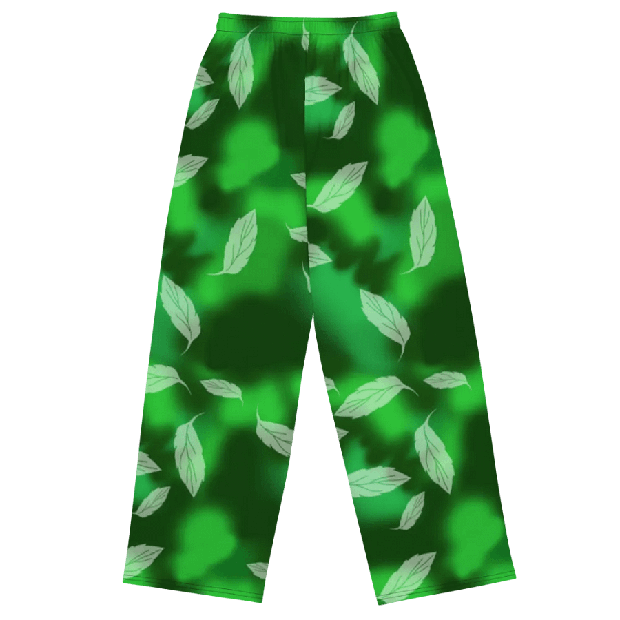 Green Leaf Pattern Wideleg Pants product image (1)