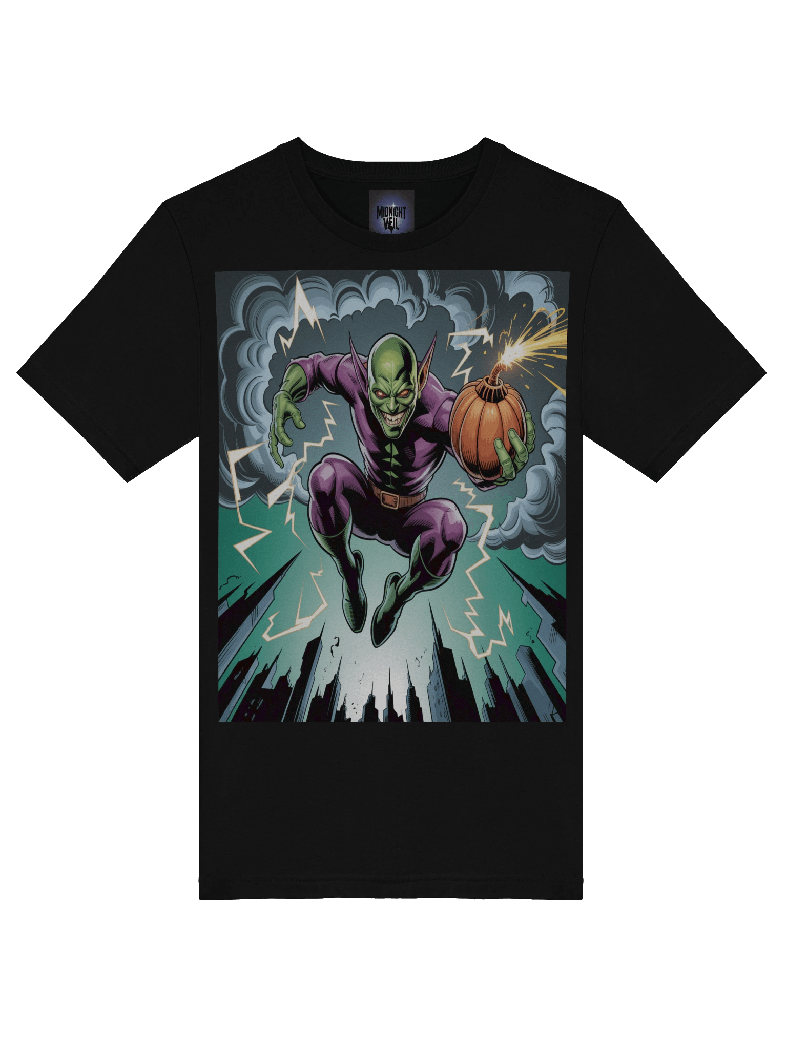Green Goblin Pumpkin Peril Supersoft T-Shirt – Goblin's Ghoulish Blitz product image (7)