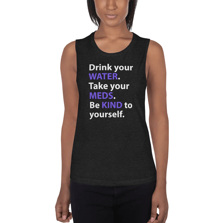 Water, Meds & Kindness Tank (Purple) product image (1)