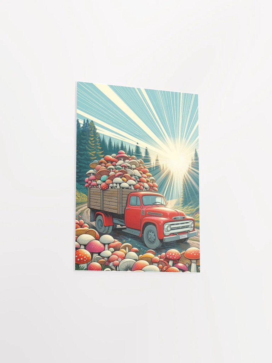 Vintage Red Truck with Mushrooms - Enchanting Forest Art Print product image (4)