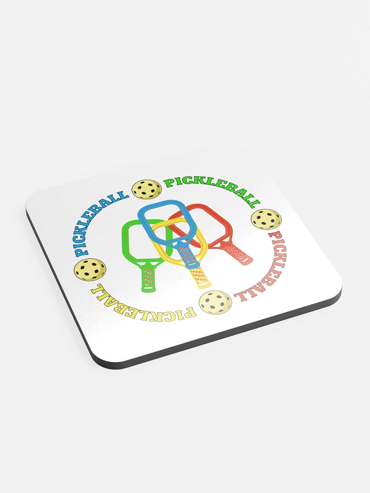 Pickleball Four Circle Colors Vibrant Paradise Coaster product image (2)
