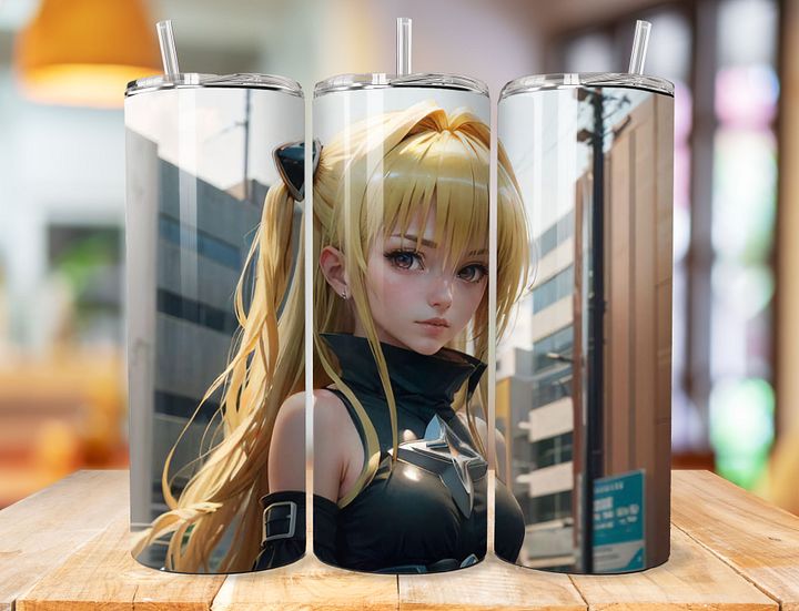 Golden Darkness 20 oz Stainless Steel Tumbler – To Love-Ru Mysterious Assassin Design product image (1)