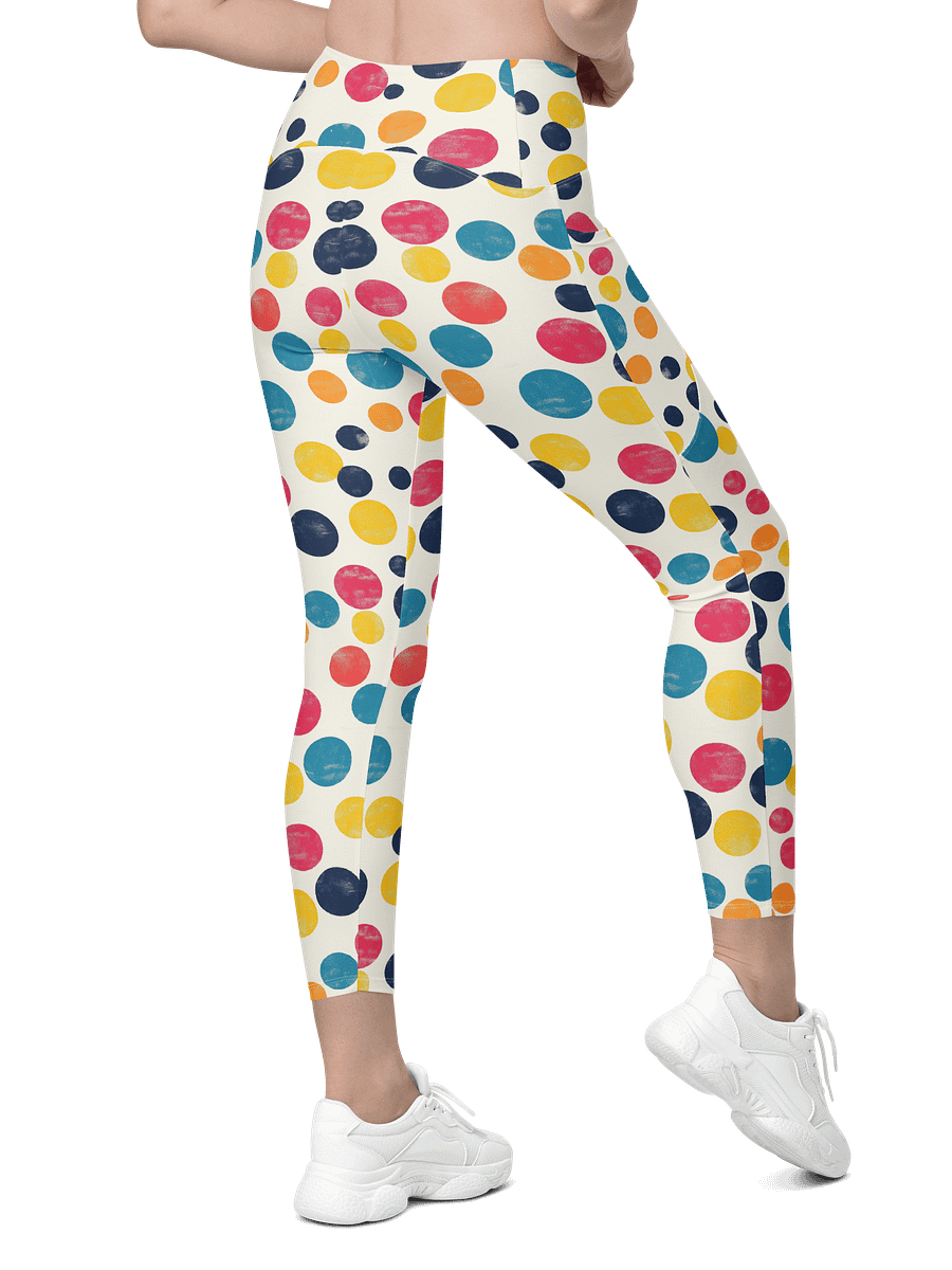 Polka Dot Illusion Vintage Retro Crossover Leggings with Pockets product image (8)
