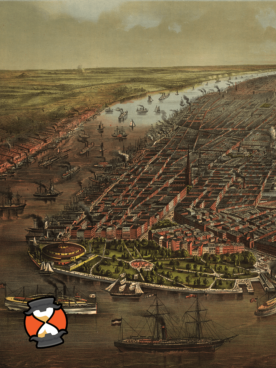 New York City 1878 Poster Print – Hand-Drawn Historic Map (Unframed) product image (4)