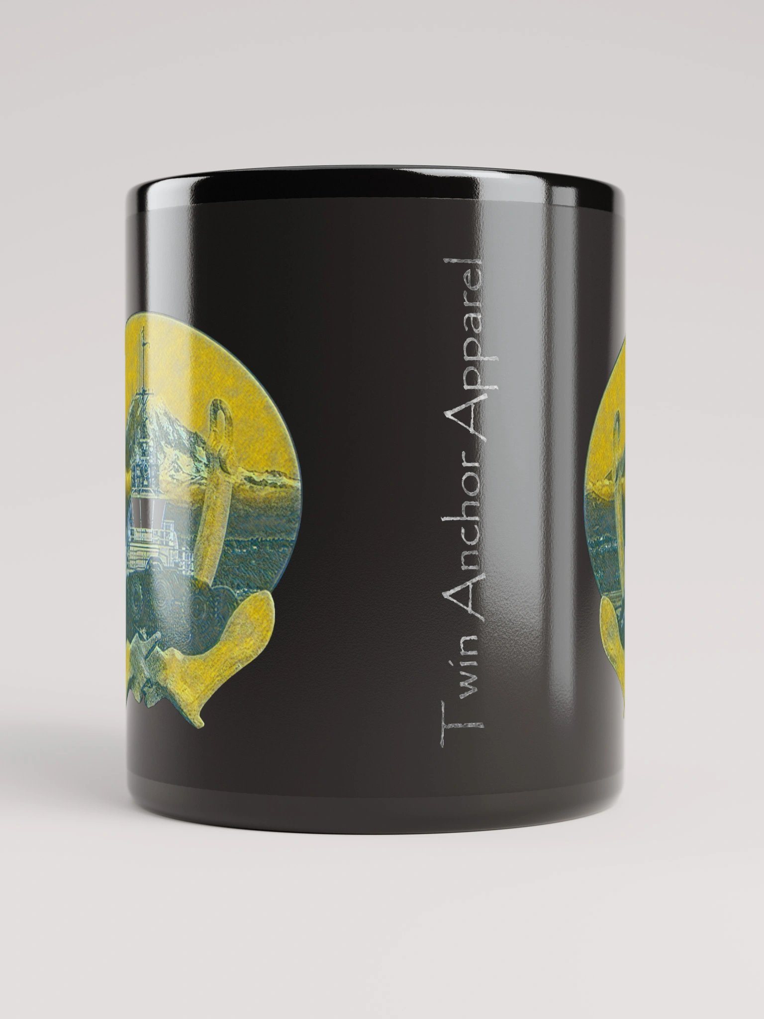 Twin anchor yellow Mount Rainier Marshall Foss - Ancher Tug Mug 11oz & 15oz product image (10)
