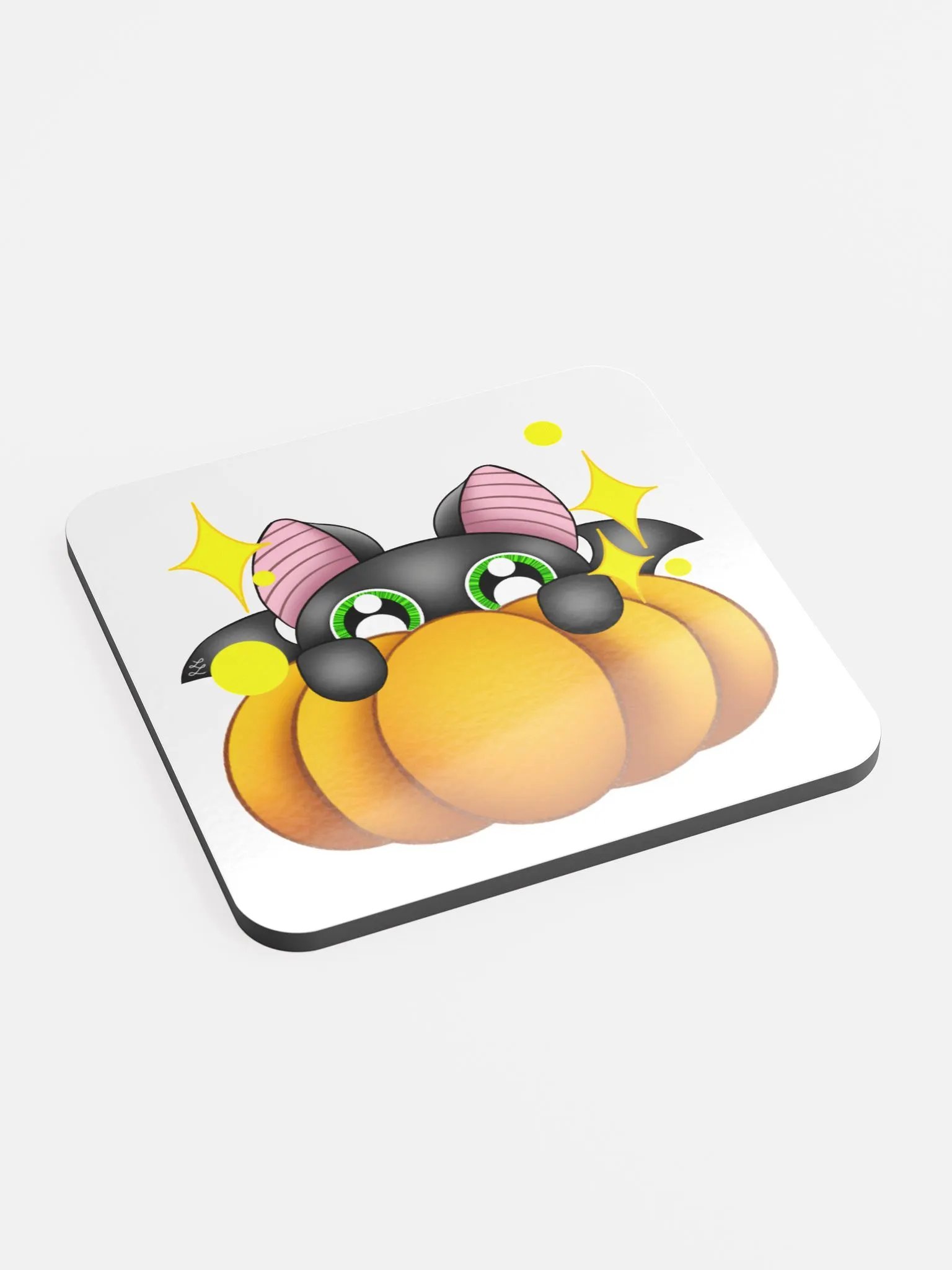 kawaii bat gloss cork coaster product image (2)