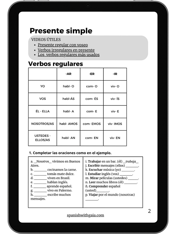 PDF PRESENTE ejercicios + soluciones product image (1)