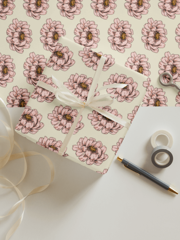 Pink Peony Wrapping Paper product image (1)