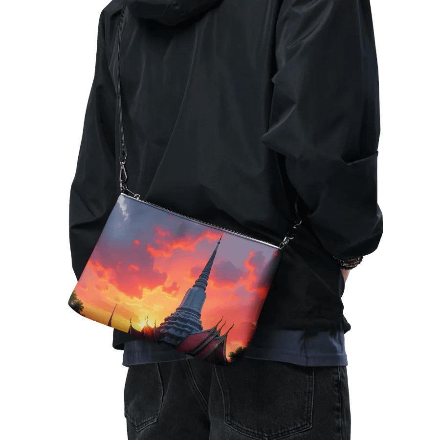 Tuk-Tuk at Sunset Near Thai Temple Crossbody Bag. product image (9)