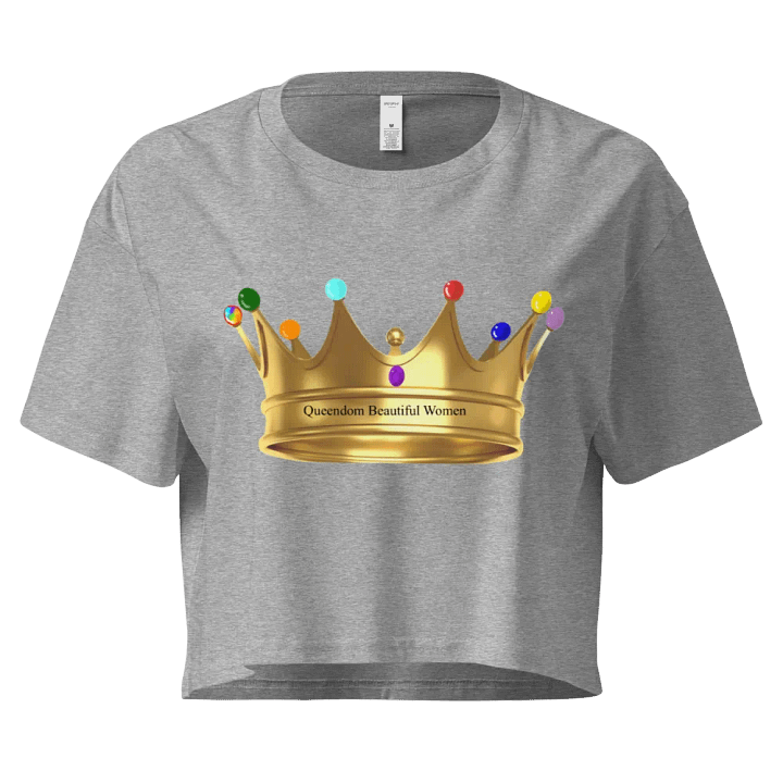 Queendom Beautiful Women Gemstone Crown Crop Tee/ Gray(TM) product image (1)