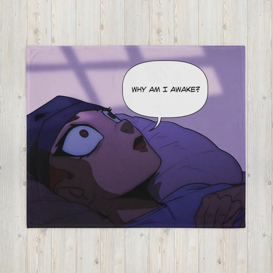 Why Am I Awake Throw Blanket product image (4)