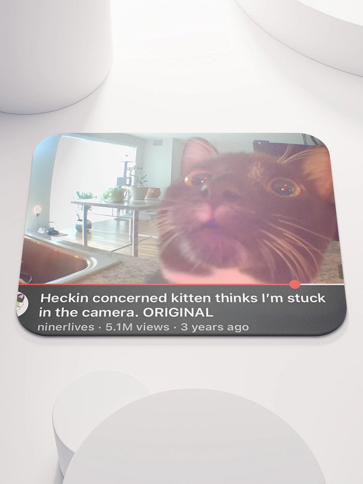 Zahra - Heckin' Concerned Kitten Mousepad product image (1)