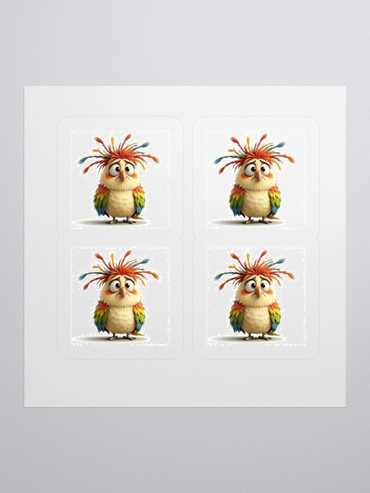 Flustered Featherball – Colorful Cartoon Bird product image (3)