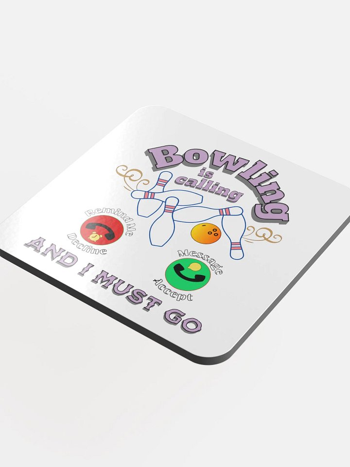 Bowling is Calling Glossed Cork Coaster product image (1)