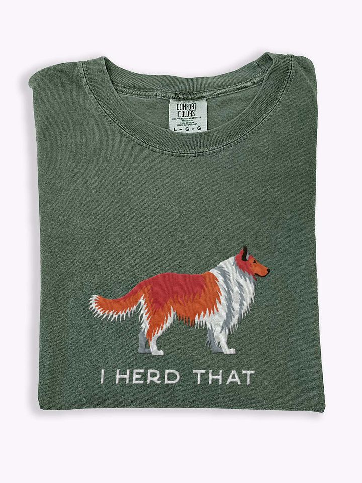 I Herd That T-Shirt(Embroidered) of a Shetland Sheepdog(Red) product image (1)
