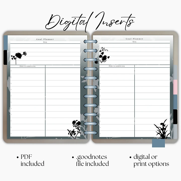 Silhouettes In Bloom Goal Planner Digital Insert product image (1)