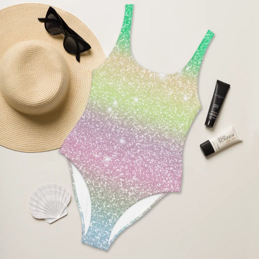 Glitter Unicorn Texture Design One Piece Swimsuit (12) product image (6)