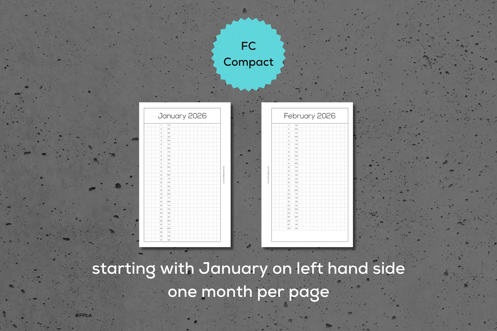 monthly pages - FC Compact - 2026 product image (5)