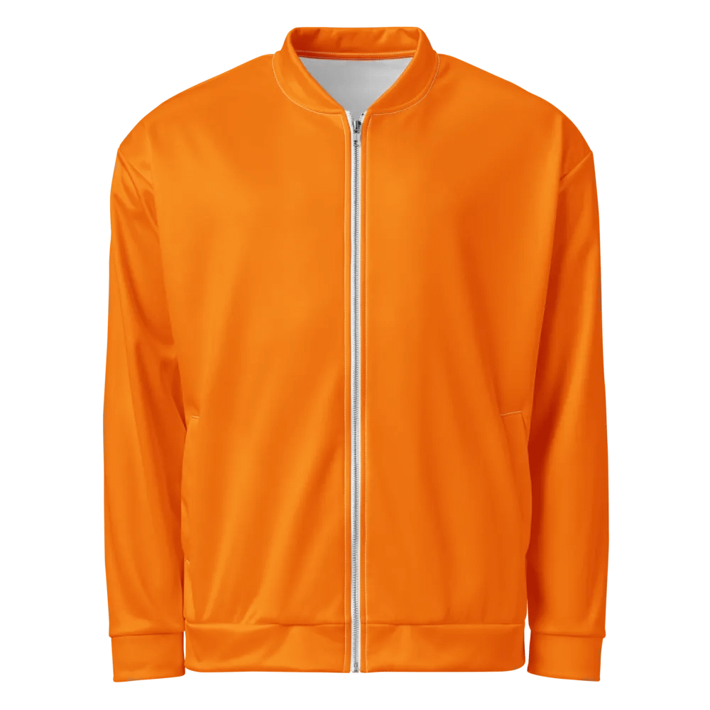 Plain Color Orange Bomber Jacket product image (1)
