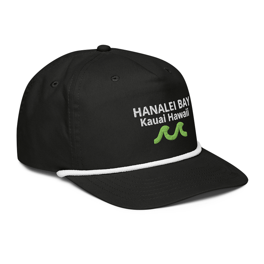 Hanalei Bay - Captain's Rope Cap - Black / White / Kauai Green product image (4)