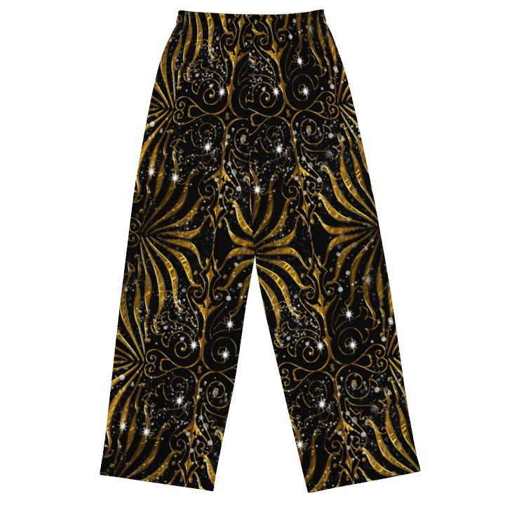 Black and Gold Victorian Sparkle Wideleg Pants product image (1)