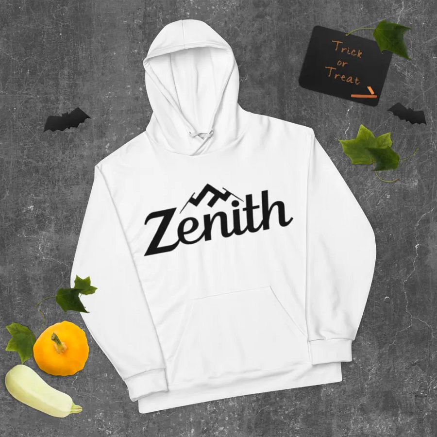 Zenith Recycled Unisex Hoodie with Mountain Peak Design - White product image (9)