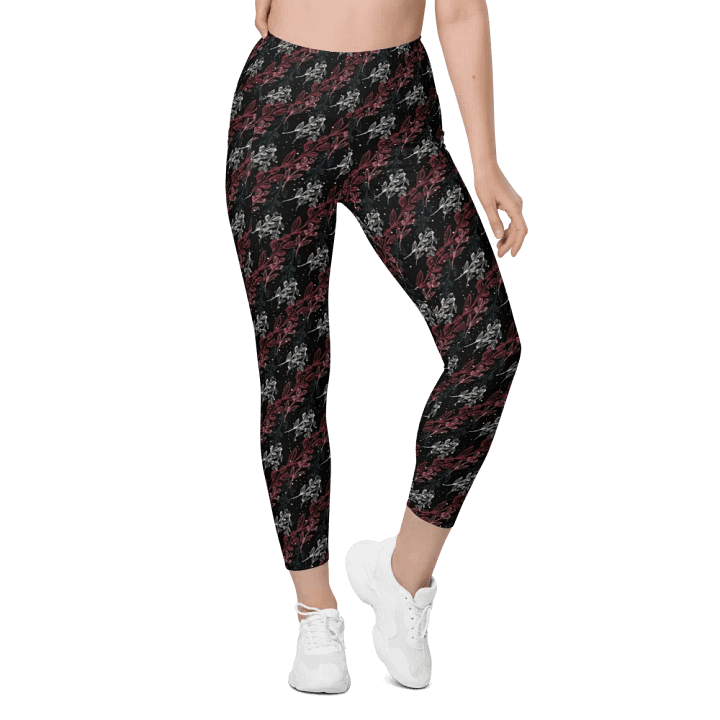 Black All-Over Print Leggings with Pockets product image (1)
