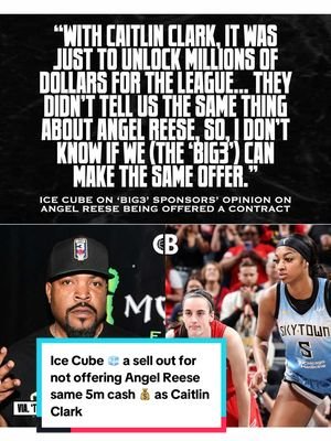 Ice Cube 🧊 a sell out for not offering Angel Reese same 5m cash 💰 as Caitlin Clark  What are your thoughts on Ice Cube statement on not extending same offer to Angel as Caitlin to play in his Big 3 league?  Them men would of tore both of em up!!  #angelreese #caitlinclark #icecube #big3basketball #5milliondollars #sponsors #womansbasketball 