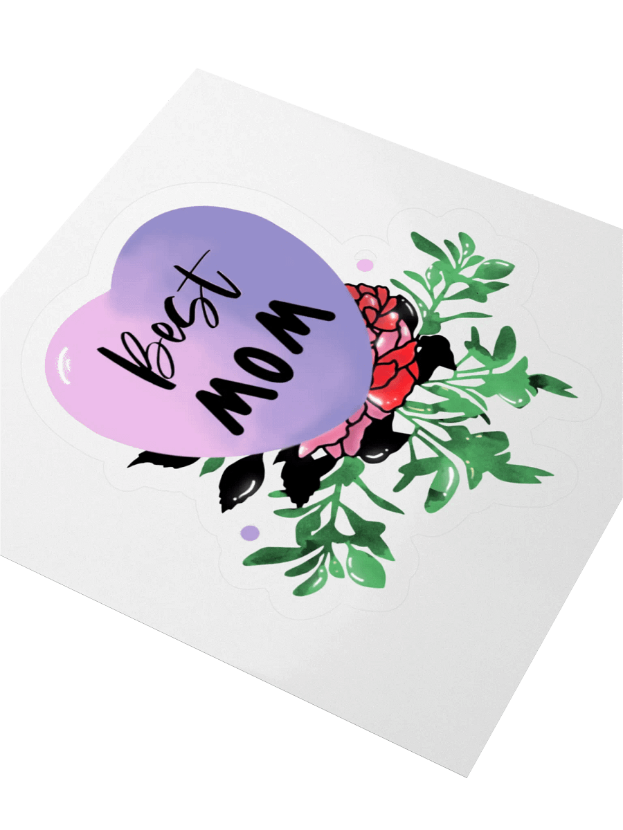Best Mom Floral Heart Sticker product image (3)