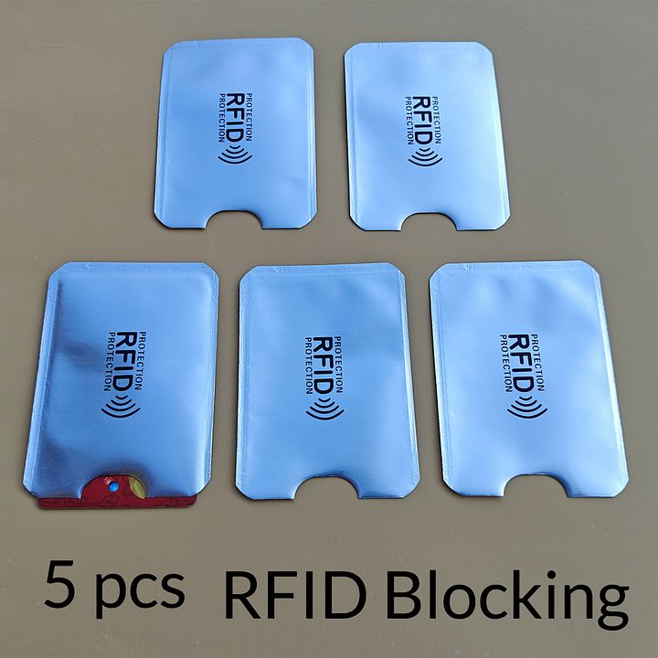 5pcs RFID Blocking Sleeves , Identity Theft Protection Secure Clear Plastic Sleeve for Credit Cards, Debit Card, product image (1)