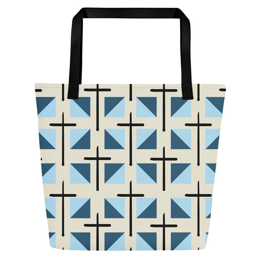 Blue Cross Quilted Patterned Tote Bag product image (2)