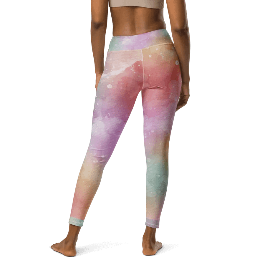Galactic Glow High-Waist Leggings - Rainbow Nebula product image (2)