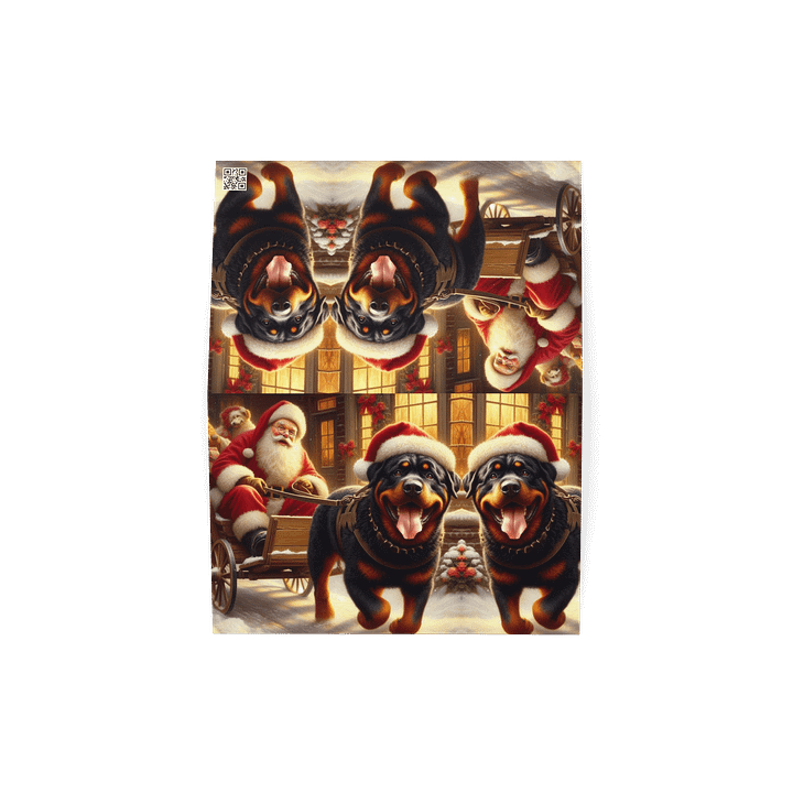 Santa's Rottweiler Sleigh Greeting Card product image (4)