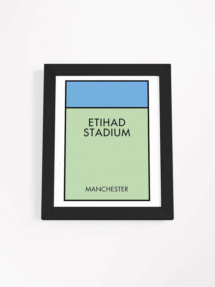 Etihad Stadium Manchester Monopoly Title Art Framed Print product image (2)