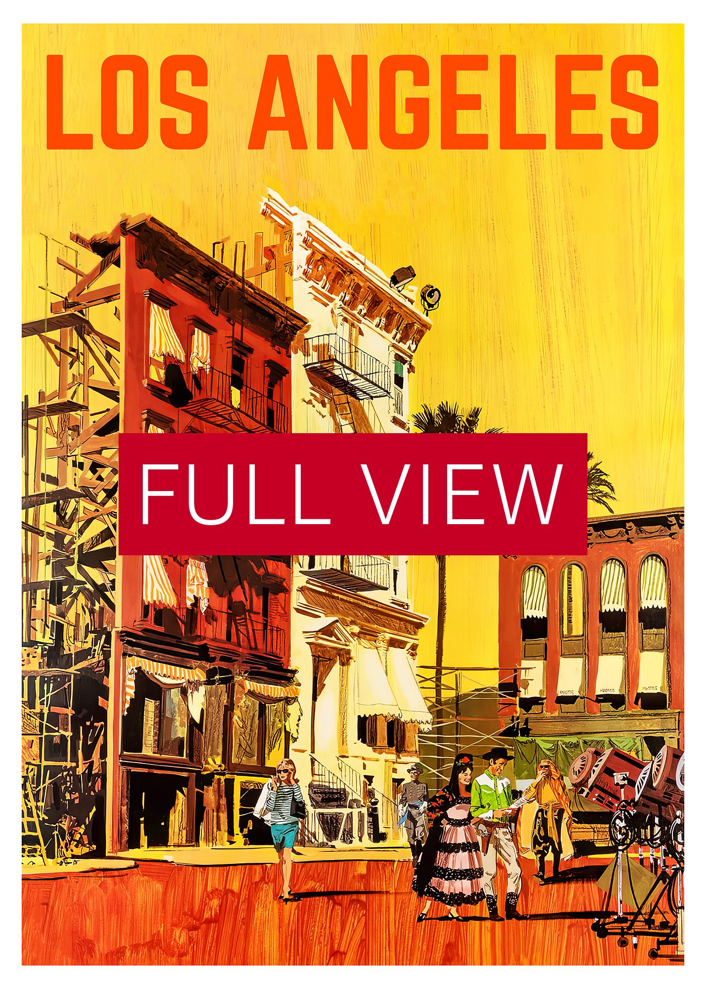 Los Angeles, USA, Hollywood, 1960s — retro vintage travel poster, retro travel art, retro travel wall art product image (3)
