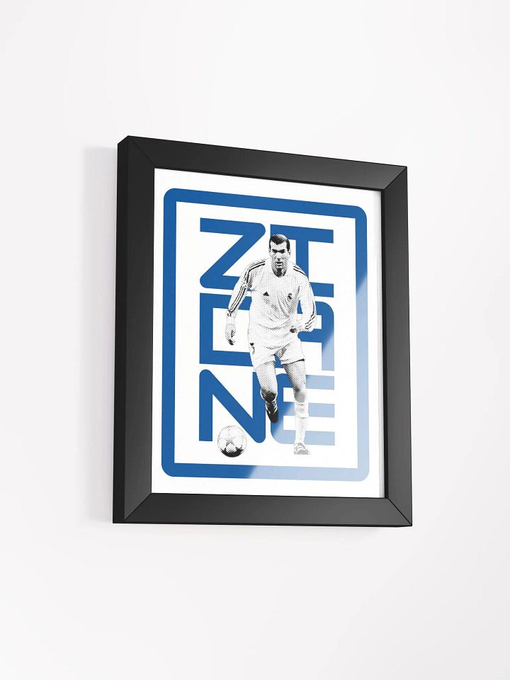 Zinedine Zidane BW Real Madrid Name Art Framed Print product image (1)