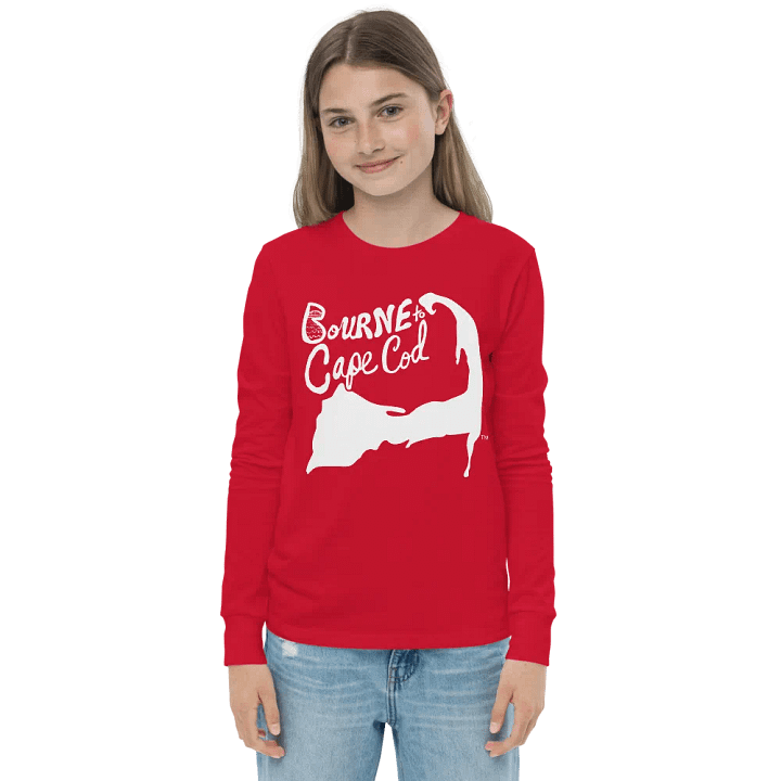 Girls' | BOURNE to Cape Cod™ | Youth Long Sleeve Tee | Coastal Cool for the Next Generation | White Logo product image (25)